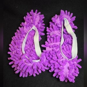 Purple Microfiber Chenille Cleaning Slippers